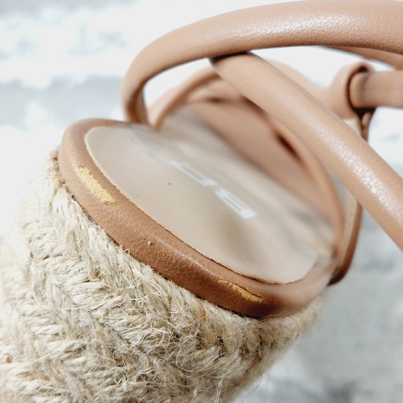 New BP Cohan Platform Espadrille Wedge Strappy Brown Nude Wedge Sandals M1024 - Picture 13 of 14